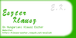 eszter klausz business card